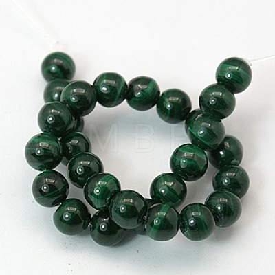 Natural Malachite Gemstone Beads Strands G-I001-11mm-01-1