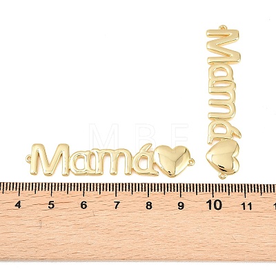 Mother's Day Brass Connector Charm KK-F931-24G-1