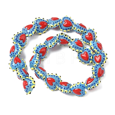 Baking Paint Glass Bumpy Beads Heart LAMP-V001-09E-1