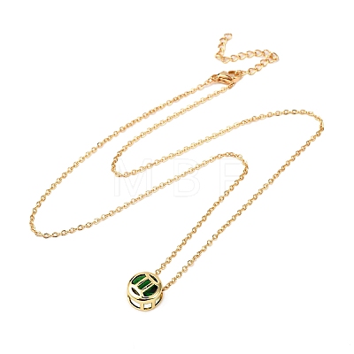 Brass Pave Cubic Zirconia Birth Stone Constellation Pendant Cable Chain Necklaces NJEW-D334-01G-11-1