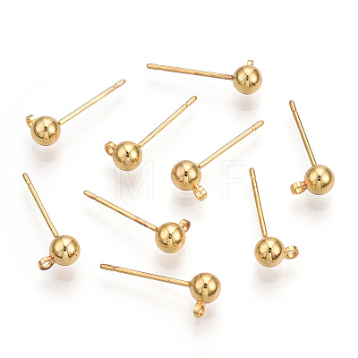 Brass Stud Earring Findings LS-X-KK-I649-10G-NF-1