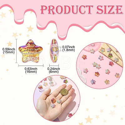 18Pcs 18 Colors Printed Resin Beads RESI-CJ0004-64-1