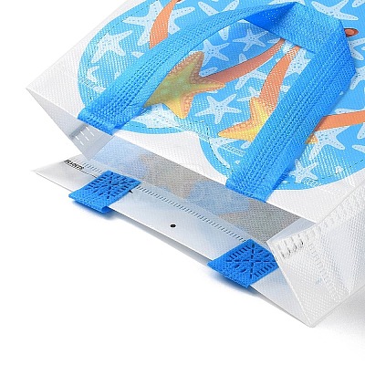 Summer Beach Theme Printed Flip Flops Non-Woven Reusable Folding Gift Bags with Handle ABAG-F009-E04-1