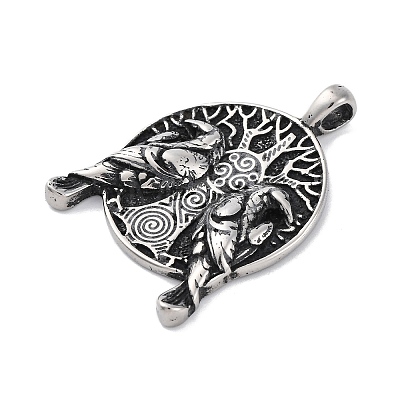 304 Stainless Steel Pendants STAS-Q339-03A-AS-1