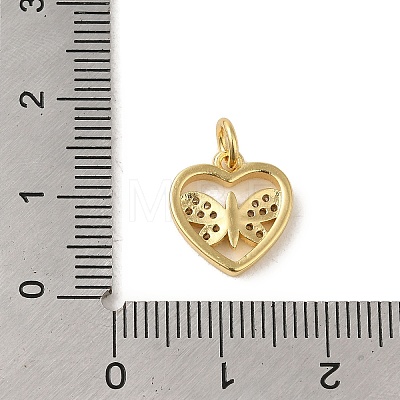 Brass Micro Pave Clear Cubic Zirconia Pendants KK-R162-013G-1