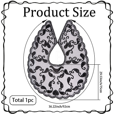 Polyester with Plastic Sequin Shawls AJEW-BM0001-60B-1