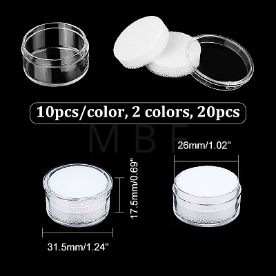 20Pcs 2 Colors Plastic Nail Decorate Storages MRMJ-CA0001-34-1