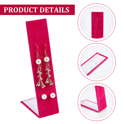 12-Hole Foldable Iron Cover Wool Earring Display Stands AJEW-WH0250-87B-1