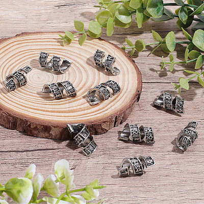 10Pcs Tibetan Style Zinc Alloy Dreadlocks Braiding Beads FIND-PA0001-77-1