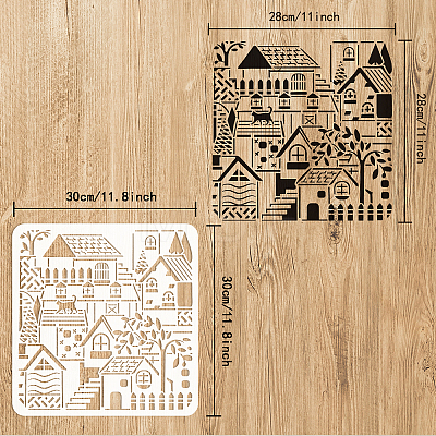 PET Hollow Out Drawing Painting Stencils DIY-WH0391-0020-1