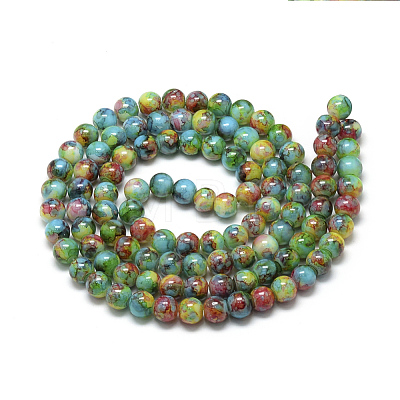Baking Painted Glass Beads Strands X-DGLA-S115-6mm-S36-1