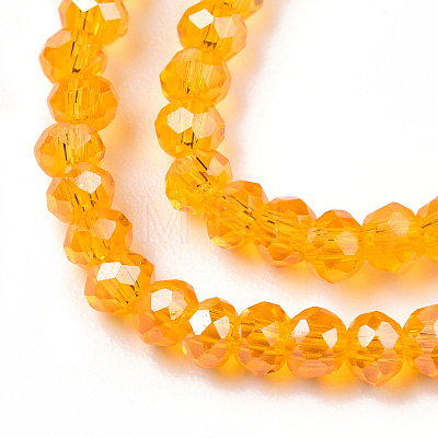 Electroplate Glass Beads Strands X-EGLA-A034-T1mm-A24-1