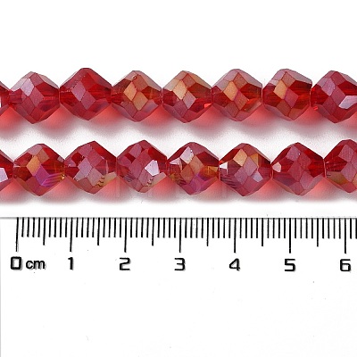 Electroplate Transparent Glass Beads Strands EGLA-I019-AB01-1