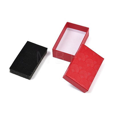 Shell Textured Paper Jewelry Packaging Boxes with Black Sponge Inside CON-B013-01-1