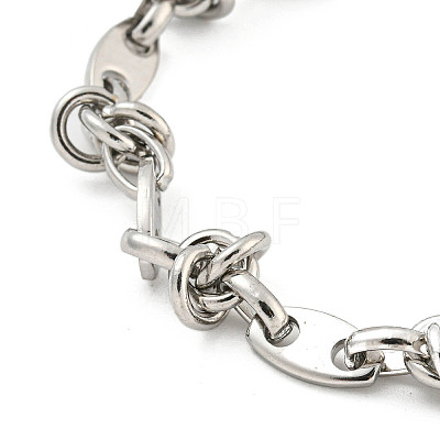304 Stainless Steel Oval Link Chains Bracelets for Men & Women BJEW-D042-19P-1