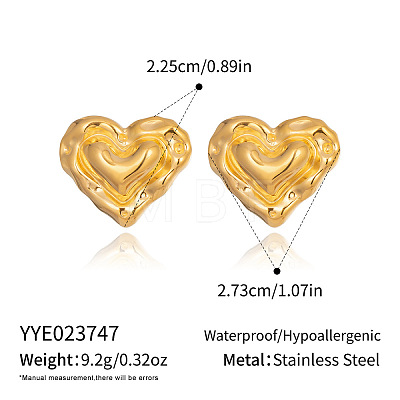 Heart 304 Stainless Steel Stud Earrings AO8083-4-1