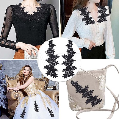 Polyester Embroidery Lace Appliques DIY-WH0401-94B-1