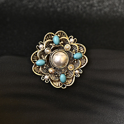 Baroque Style Flower Brooch for Women PW-WG27940-01-1