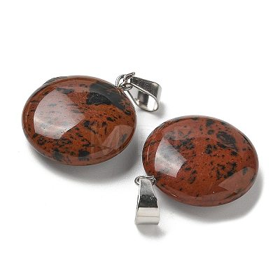 Natural Mahogany Obsidian Pendants G-B127-14P-02-1