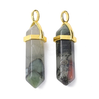 Natural Bloodstone Pointed Pendants G-G025-01G-31-1