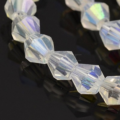 Faceted Bicone Electroplate Glass Beads Strands X-EGLA-P016-3mm-AB02-1