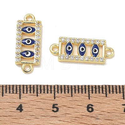 Brass Micro Pave Clear Cubic Zirconia Connector Charms CU-CBA6305-11G-C-1