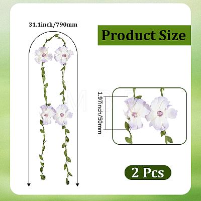 Flower Polyester with Iron wire Upper Arm Cuff Bangles for Women AJEW-GF0014-08C-1