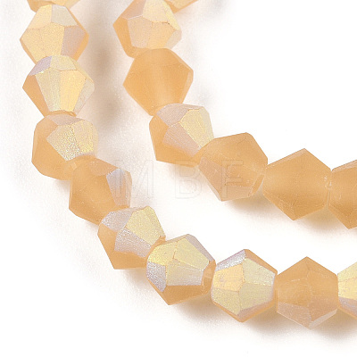 Imitate Austrian Crystal Bicone Frosted Glass Beads Strands GLAA-F029-TM4mm-A18-1