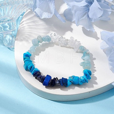 Gemstone Stretch Bracelet BJEW-JB11012-01-1