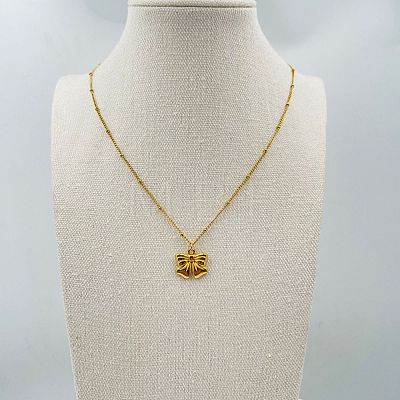 Bowknot Brass Pendant Necklaces for Women WG5C793-07-1