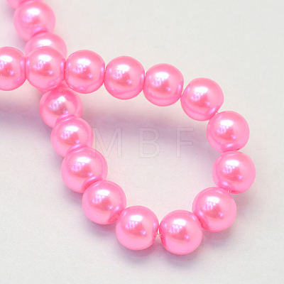 Baking Painted Pearlized Glass Pearl Round Bead Strands HY-Q003-10mm-68-1