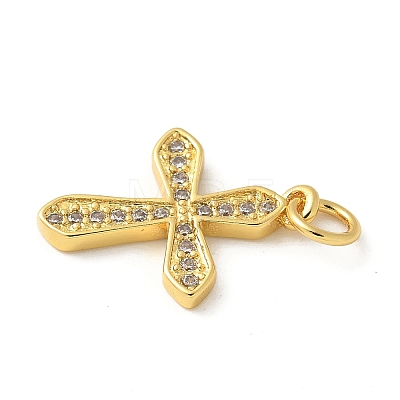 Brass Micro Pave Cubic Zirconia Pendants KK-U053-02G-03-1