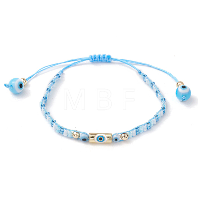 Glass Seed Beaded Braided Beads Bracelets for Women BJEW-MZ00122-1