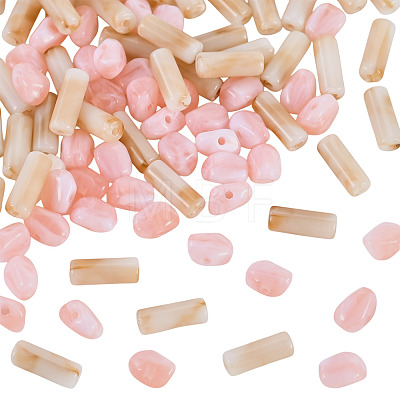 90Pcs 2 Styles Opaque Acrylic Imitation Gemstone Beads OACR-TA0005-14E-1