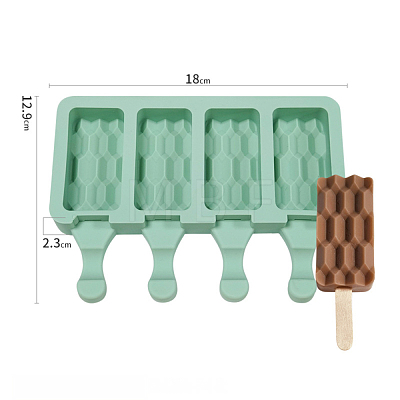 Food Grade DIY Rectangle Ice-cream Silicone Molds DIY-D062-04A-1