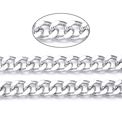 Aluminum Diamond Cut Faceted Curb Chains CHA-N003-20S-1