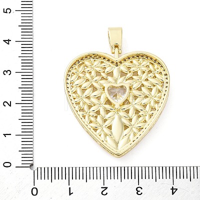 Brass Micro Pave Clear Cubic Zirconia Pendants KK-S510-31G-04-1