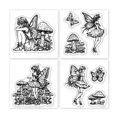 4Pcs 4 Styles PVC Stamp DIY-WH0487-0107-1