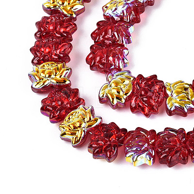 Baking Paint Electroplate Transparent Glass Beads Strands EGLA-N020-04A-1