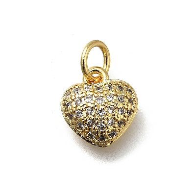 Brass Micro Pave Cubic Zirconia Pendants KK-C090-42G-01-1