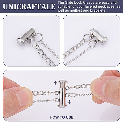 Unicraftale 304 Stainless Steel Clasps Sets STAS-UN0010-94P-1