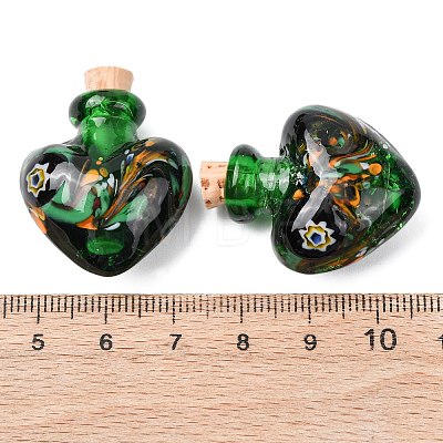 Handmade Lampwork Perfume Bottle Pendants LAMP-H072-02B-1