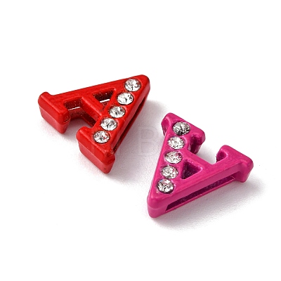 Spray Painted Zinc Alloy Slide Charms ALRI-WH0005-13A-1