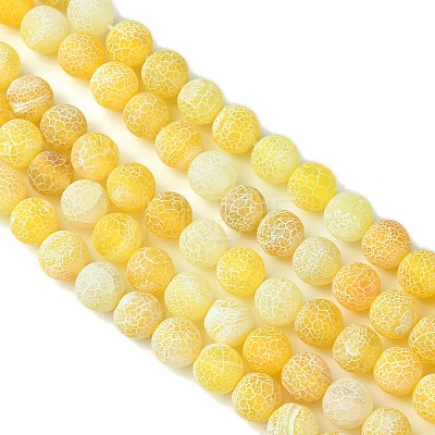 Natural Crackle Agate Beads Strands G-G055-8mm-6-1