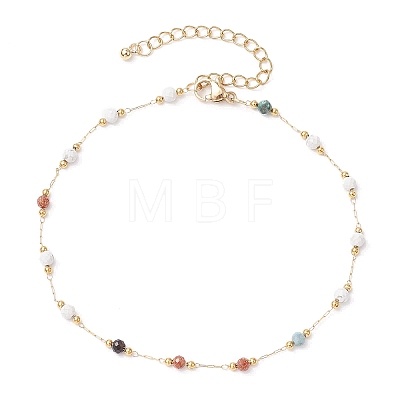 304 Stainless Steel Chain Anklets for Women AJEW-AN00691-1