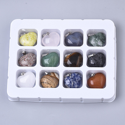 Natural Mixed Stone Pendants G-R461-29-B-1