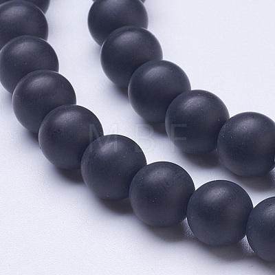 Frosted Glass Beads Strands G-D855-03-8mm-1
