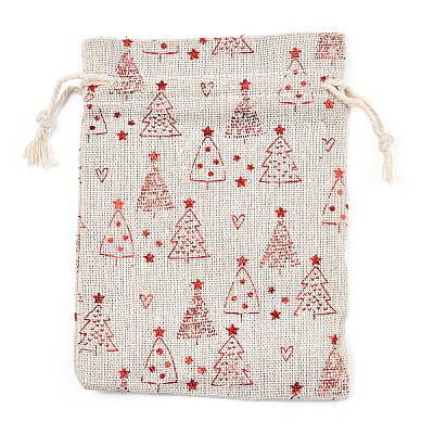 Christmas Theme Cotton Fabric Cloth Bag ABAG-H104-B02-1