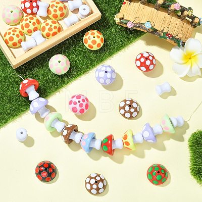 40Pcs 2 Styles Opaque Acrylic Beads MACR-CJ0002-49-1