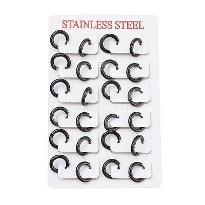 304 Stainless Steel Huggie Hoop Earrings EJEW-O087-06G-1